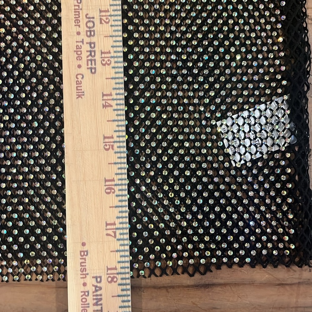 Endless Blu Mesh Top Sheer Rhinestone Cropped Top Sz M - Picture 9 of 9